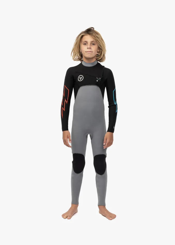 7 Seas Boys 32 Bolt Full Chest Zip Wetsuit GREY Wetsuits Vissla Youth