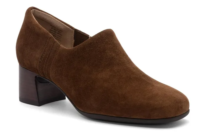 ABEO Footwear Avenue Slip On Caramel Suede Women Dress