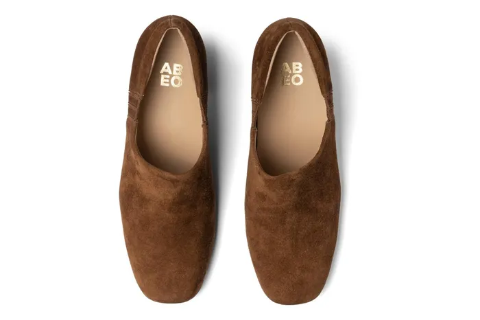 ABEO Footwear Avenue Slip On Caramel Suede Women Dress