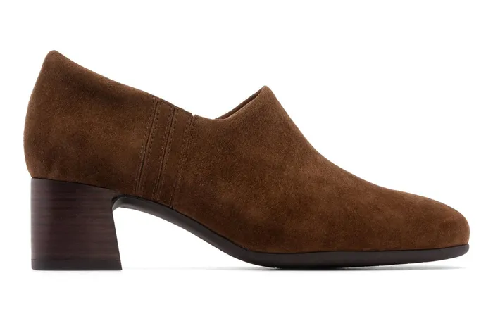 ABEO Footwear Avenue Slip On Caramel Suede Women Dress