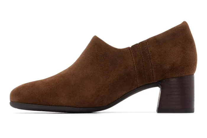 ABEO Footwear Avenue Slip On Caramel Suede Women Dress