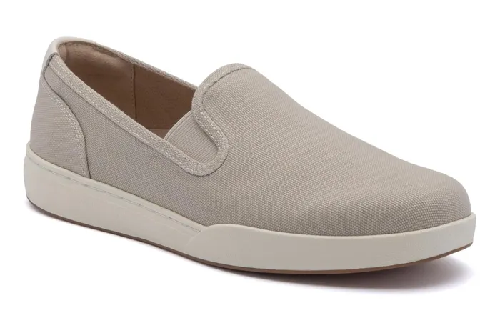 ABEO Footwear Encore Slip On Beige Canvas Women Sneakers