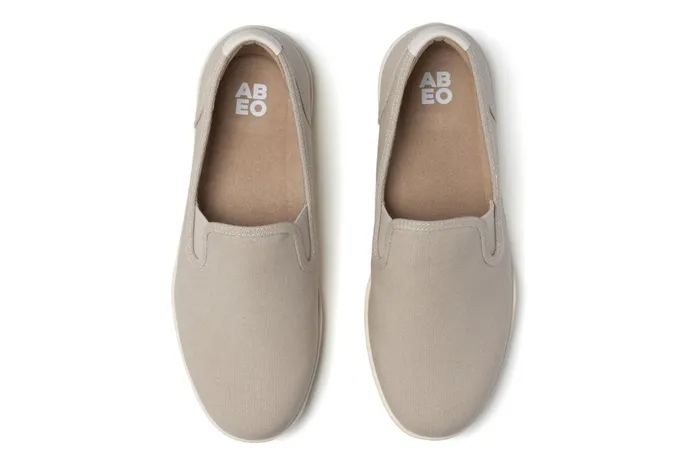 ABEO Footwear Encore Slip On Beige Canvas Women Sneakers