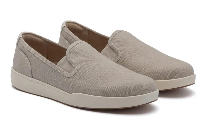 ABEO Footwear Encore Slip On Beige Canvas Women Sneakers