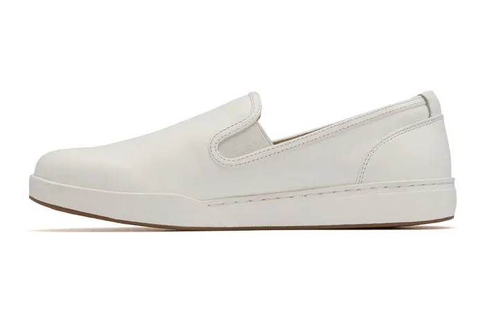 ABEO Footwear Encore Slip On White Leather Women Sneakers ABEO Footwear Encore Slip On White Leather Women Sneakers