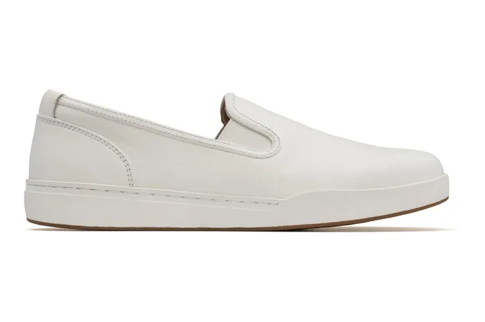 ABEO Footwear Encore Slip On White Leather Women Sneakers ABEO Footwear Encore Slip On White Leather Women Sneakers