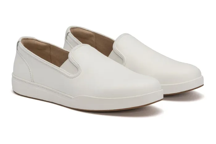 ABEO Footwear Encore Slip On White Leather Women Sneakers ABEO Footwear Encore Slip On White Leather Women Sneakers
