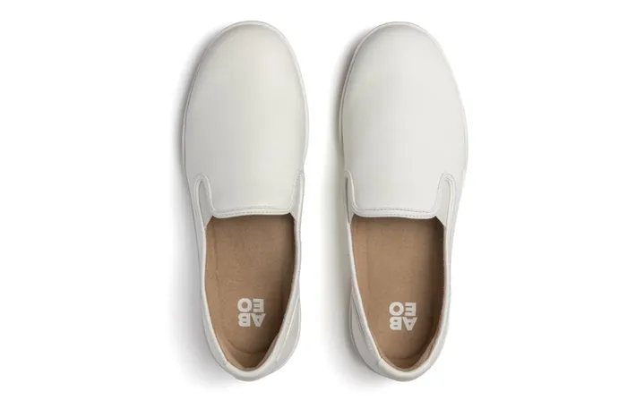 ABEO Footwear Encore Slip On White Leather Women Sneakers ABEO Footwear Encore Slip On White Leather Women Sneakers