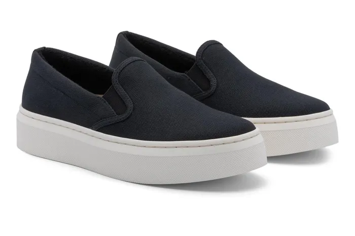 ABEO Footwear Jumpstreet Slip On Black Canvas Women Casual Shoes