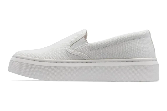 ABEO Footwear Jumpstreet Slip On White Canvas Women Sneakers ABEO Footwear Jumpstreet Slip On White Canvas Women Sneakers