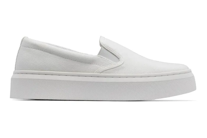 ABEO Footwear Jumpstreet Slip On White Canvas Women Sneakers ABEO Footwear Jumpstreet Slip On White Canvas Women Sneakers