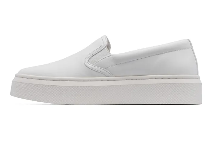 ABEO Footwear Jumpstreet Slip On White Leather Women Casual Shoes ABEO Footwear Jumpstreet Slip On White Leather Women Casual Shoes