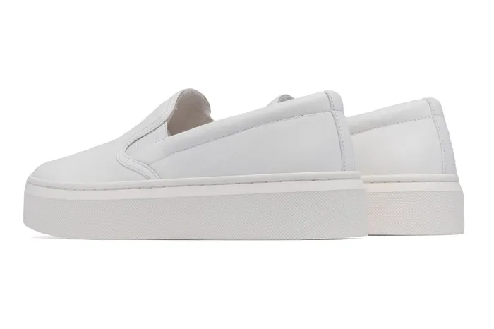 ABEO Footwear Jumpstreet Slip On White Leather Women Casual Shoes ABEO Footwear Jumpstreet Slip On White Leather Women Casual Shoes