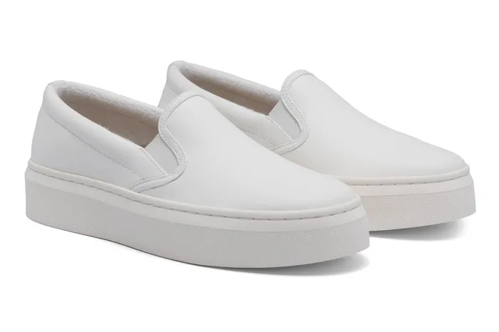 ABEO Footwear Jumpstreet Slip On White Leather Women Casual Shoes ABEO Footwear Jumpstreet Slip On White Leather Women Casual Shoes