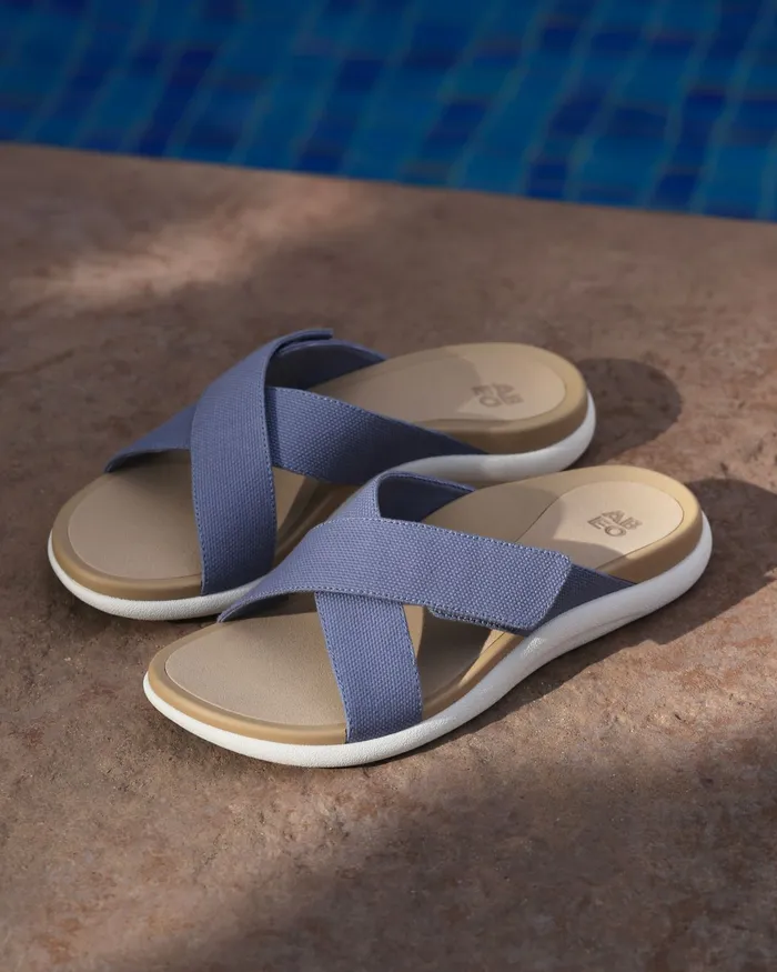 ABEO Footwear Laguna Slide Light Denim Canvas Women Sandals ABEO Footwear Laguna Slide Light Denim Canvas Women Sandals