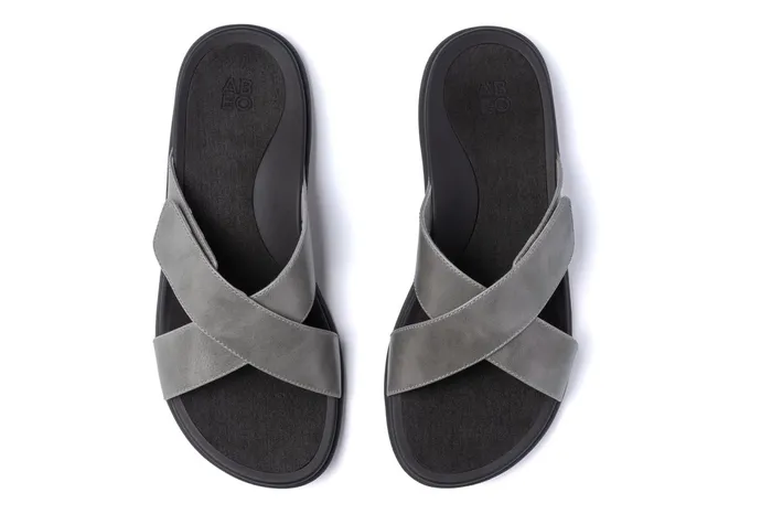 ABEO Footwear Laguna Slide Silver Leather Women Sandals