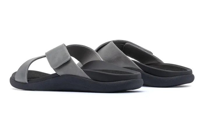 ABEO Footwear Laguna Slide Silver Leather Women Sandals