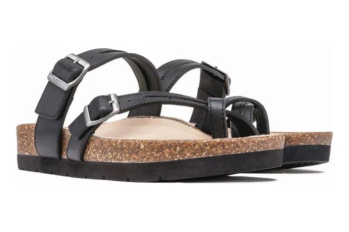 ABEO Footwear Lanai Thong Sandal Black Nubuck Women Sandals