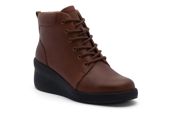 ABEO Footwear Passage Lace Up Dark Tan Women Boots