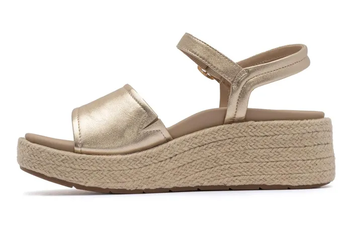 ABEO Footwear Solstice Buckle Sandal Light Gold Leather Women Sandals