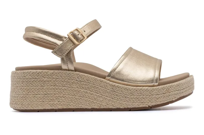 ABEO Footwear Solstice Buckle Sandal Light Gold Leather Women Sandals