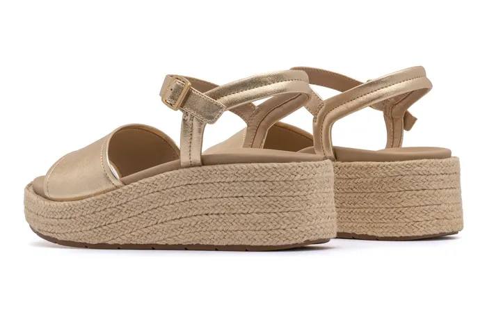 ABEO Footwear Solstice Buckle Sandal Light Gold Leather Women Sandals