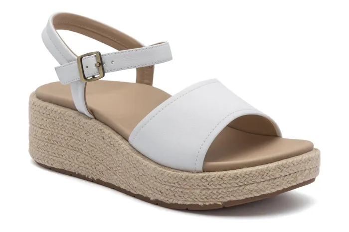 ABEO Footwear Solstice Buckle Sandal White Leather Women Sandals