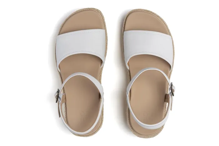 ABEO Footwear Solstice Buckle Sandal White Leather Women Sandals