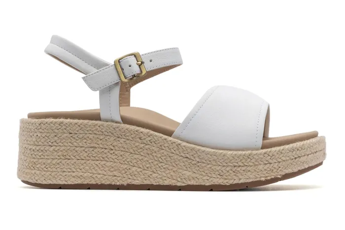 ABEO Footwear Solstice Buckle Sandal White Leather Women Sandals