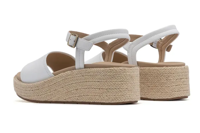 ABEO Footwear Solstice Buckle Sandal White Leather Women Sandals