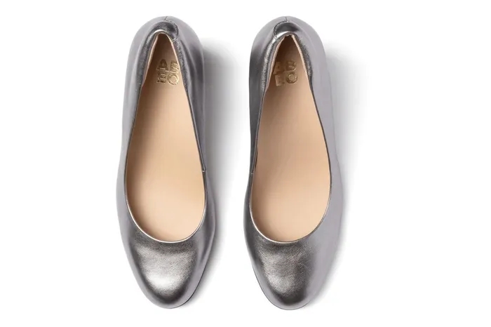 ABEO Footwear Tempo Pump Silver Metallic Leather Women Dress