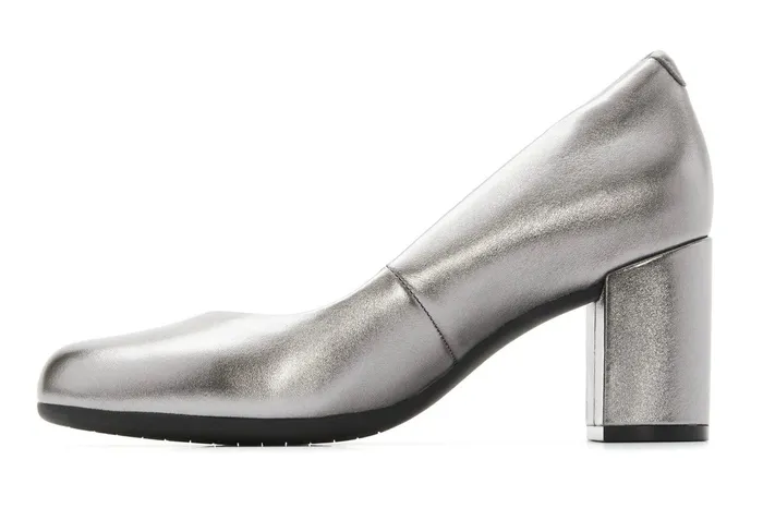 ABEO Footwear Tempo Pump Silver Metallic Leather Women Dress