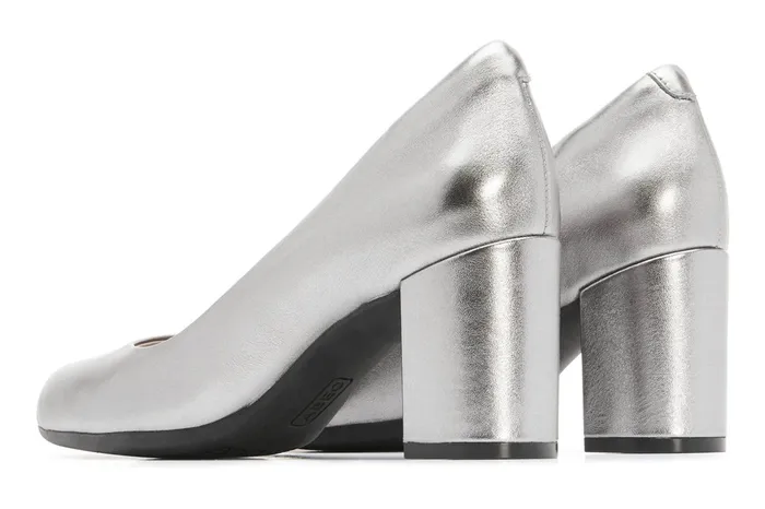ABEO Footwear Tempo Pump Silver Metallic Leather Women Dress