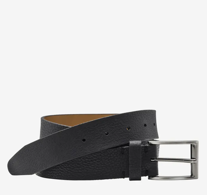 Accessories Johnston and Murphy Men Soft Pebbled Belt Black