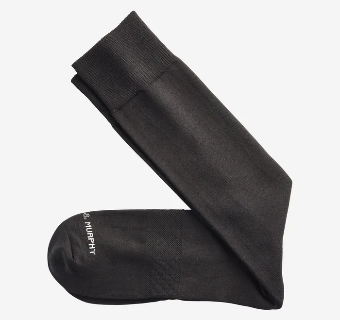 Accessories Men Solid Dress Socks Black Johnston and Murphy