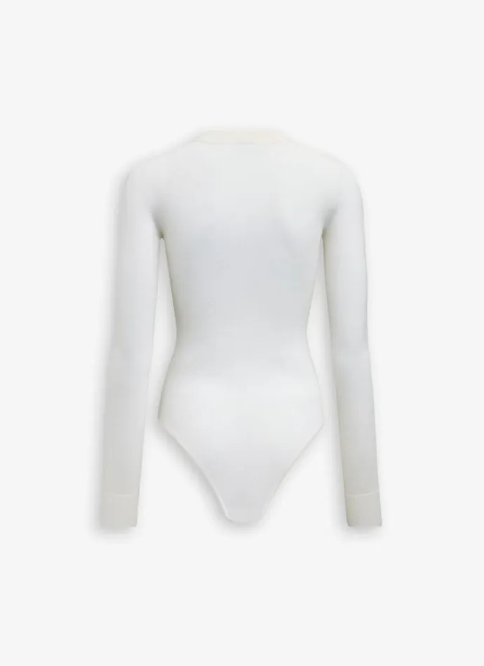 Alaa Bodysuits and Leggings CASHMERE BODYSUIT White 8211 Women Alaa Bodysuits and Leggings CASHMERE BODYSUIT White 8211 Women