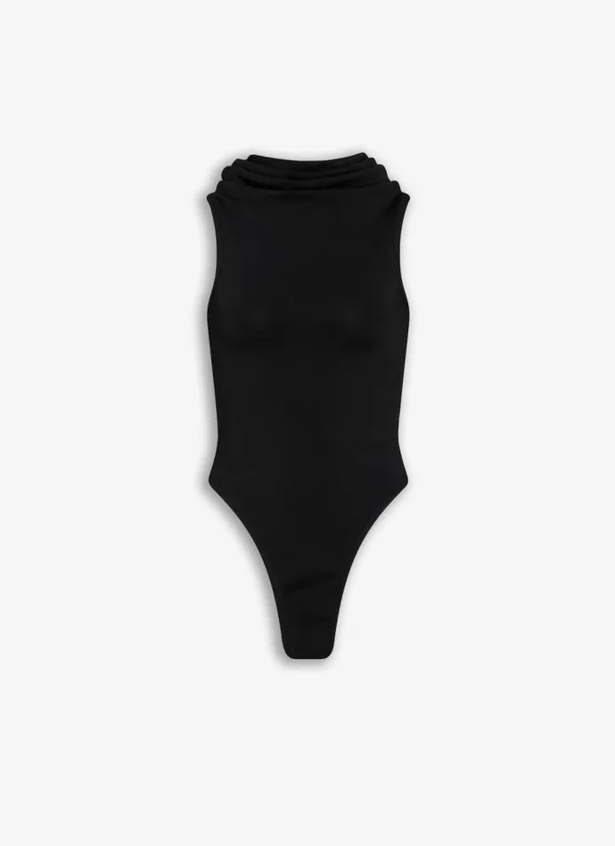 Alaa Bodysuits and Leggings HOODED STRETCH BODY Black 8211 Women