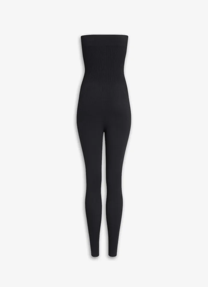 Alaa Bodysuits and Leggings RIBBED KNIT JUMPSUIT Black 8211 Women