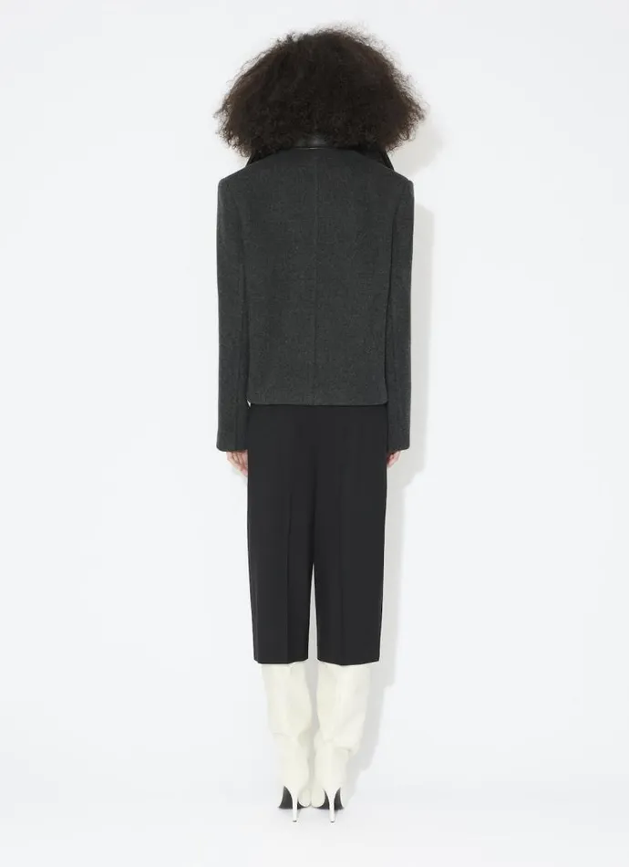 Alaa Coats and Jackets MERINO WOOL PEA COAT Charcoal 8211 Women Alaa Coats and Jackets MERINO WOOL PEA COAT Charcoal 8211 Women