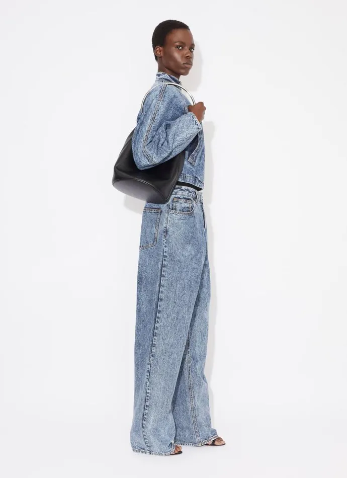 Alaa Coats and Jackets ROUND RACING JACKET IN SNOW DENIM Light Blue 8211 Women