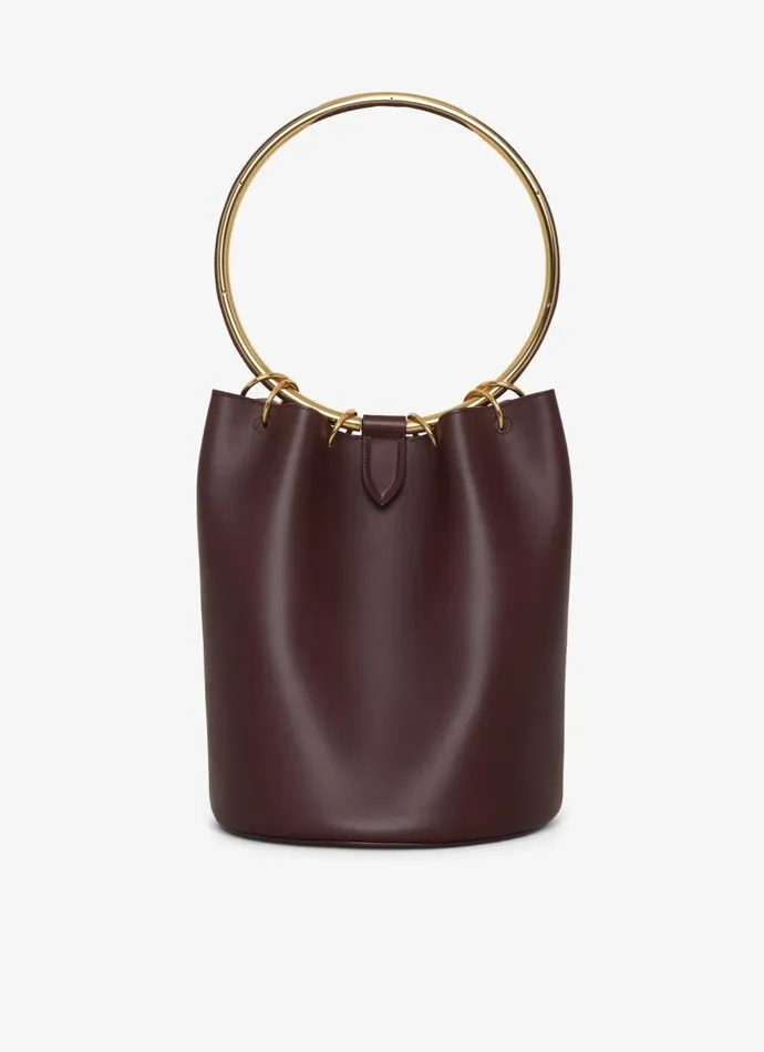 Alaa CrossBody Bags RING LARGE BUCKET BAG IN CALFSKIN Chocolate 8211 Women Alaa CrossBody Bags RING LARGE BUCKET BAG IN CALFSKIN Chocolate 8211 Women