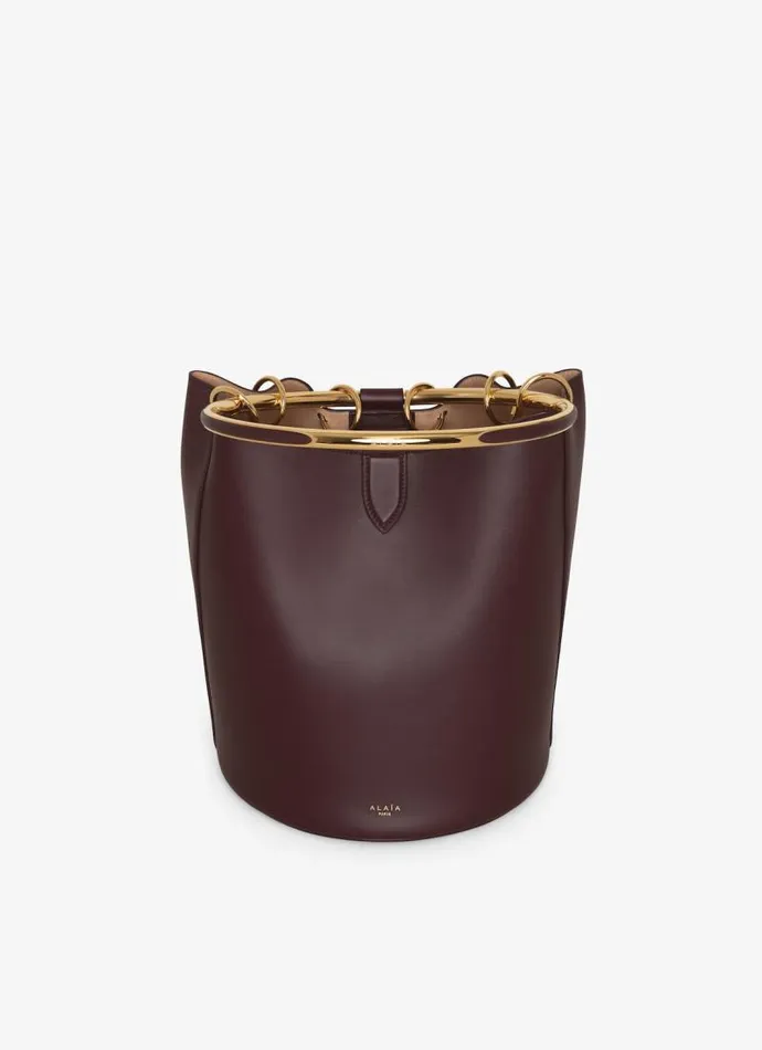 Alaa CrossBody Bags RING LARGE BUCKET BAG IN CALFSKIN Chocolate 8211 Women Alaa CrossBody Bags RING LARGE BUCKET BAG IN CALFSKIN Chocolate 8211 Women
