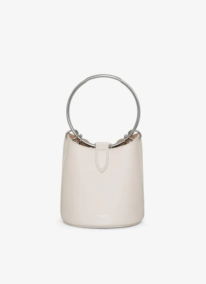 Alaa CrossBody Bags RING MEDIUM BUCKET BAG IN CALFSKIN Ivory 8211 Women
