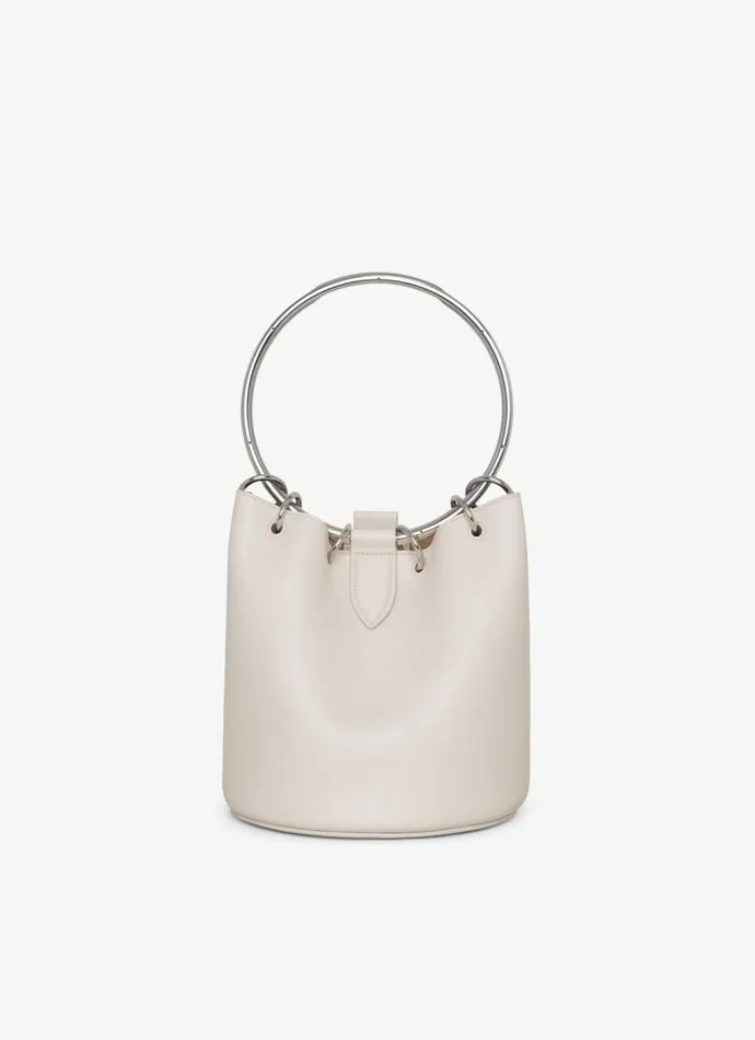 Alaa CrossBody Bags RING MEDIUM BUCKET BAG IN CALFSKIN Ivory 8211 Women