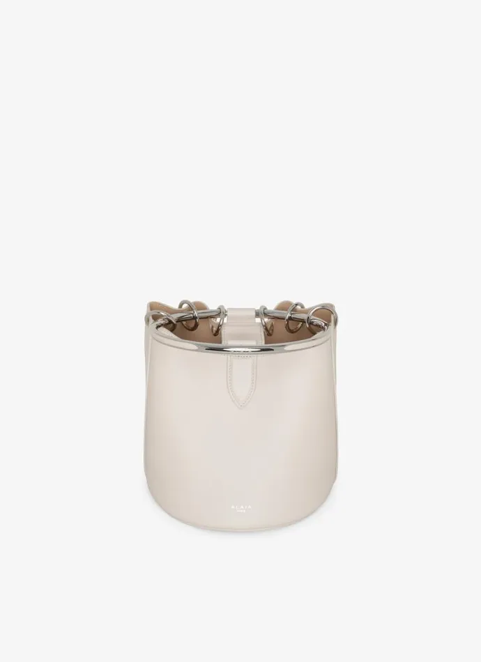 Alaa CrossBody Bags RING MEDIUM BUCKET BAG IN CALFSKIN Ivory 8211 Women