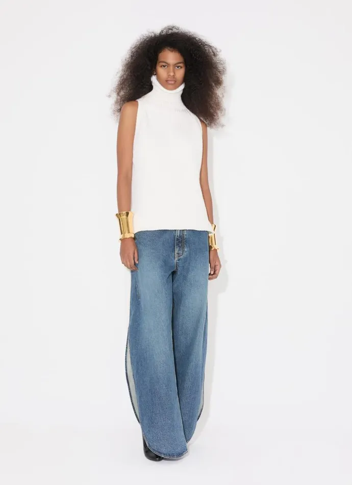 Alaa Denim ROUND JEANS IN STONE DENIM Bleu Vintage 8211 Women