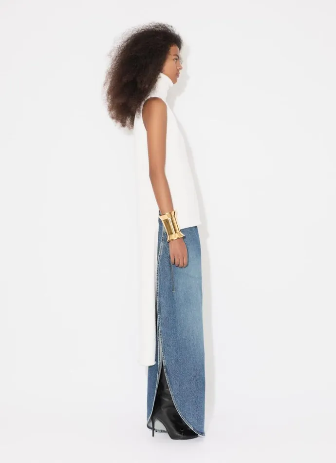 Alaa Denim ROUND JEANS IN STONE DENIM Bleu Vintage 8211 Women