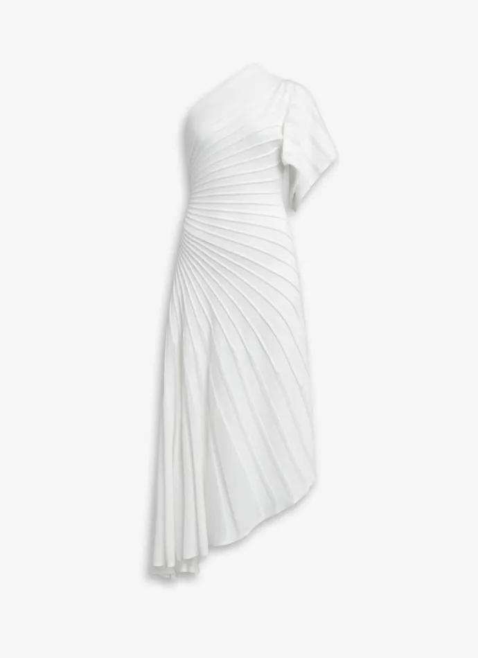 Alaa Dresses ASYMMETRICAL KNIT DRESS White 8211 Women