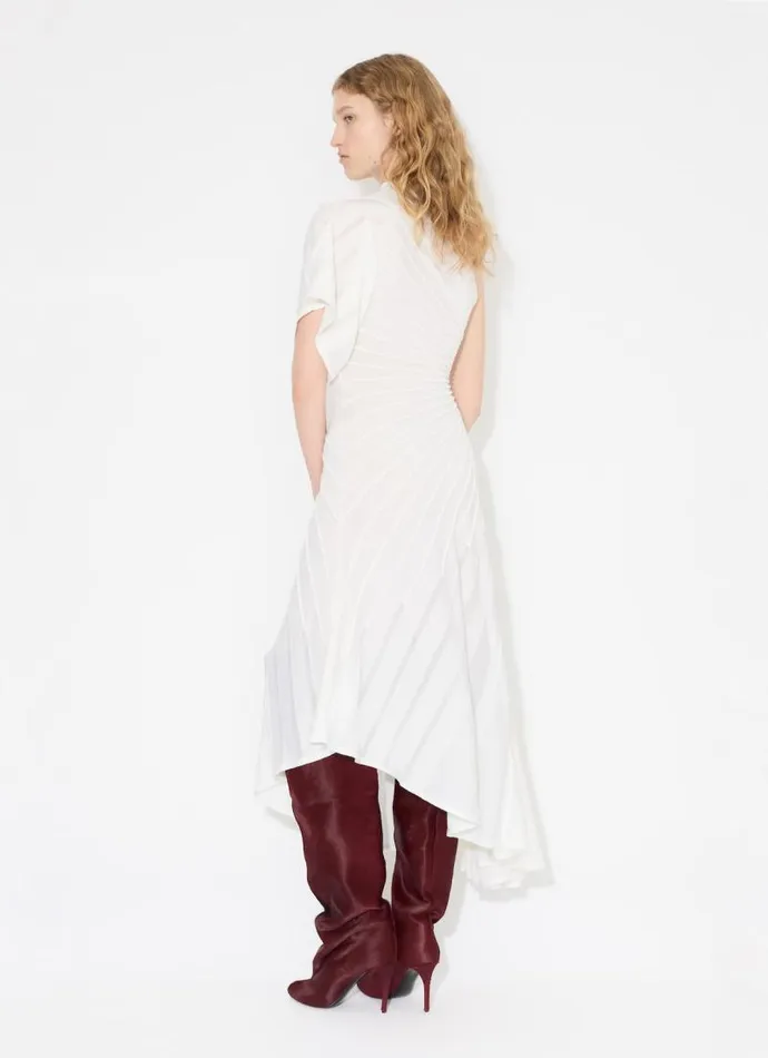 Alaa Dresses ASYMMETRICAL KNIT DRESS White 8211 Women Alaa Dresses ASYMMETRICAL KNIT DRESS White 8211 Women