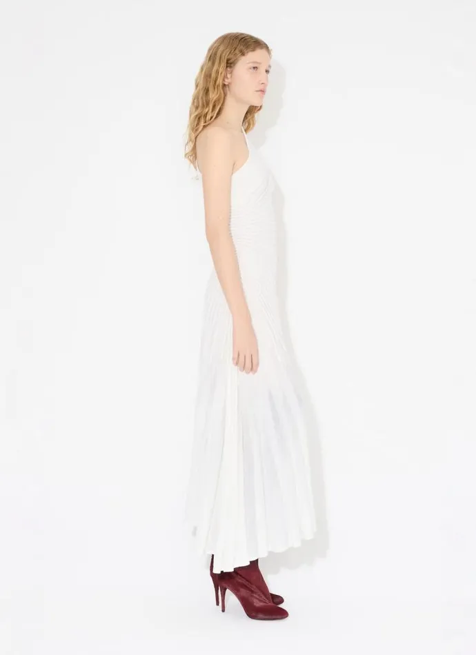Alaa Dresses ASYMMETRICAL KNIT DRESS White 8211 Women Alaa Dresses ASYMMETRICAL KNIT DRESS White 8211 Women